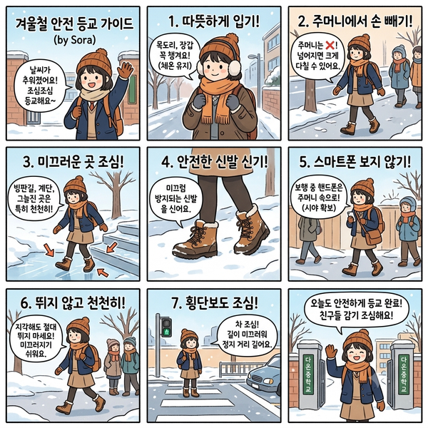 겨울철 등교길