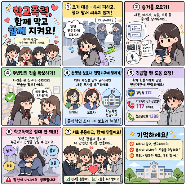 학교폭력, 함께 막고 지켜요